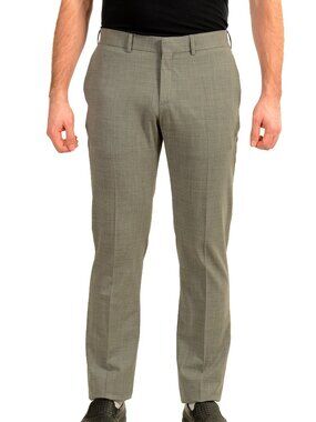 Malo Men's Gray Wool Flat Front Dress Pants US 32 IT 48